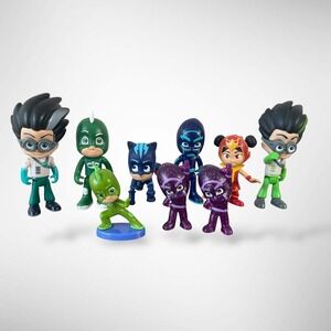PJ Masks Action Figure Lot Gekko Catboy Romeo Night Ninja An Yu 9 Piece Set